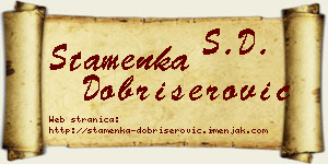 Stamenka Dobrišerović vizit kartica